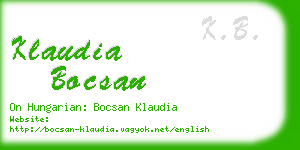 klaudia bocsan business card